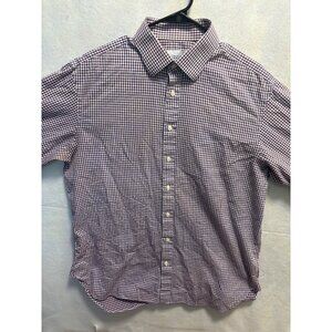 Charles Tyrwhitt Mens Gingham Checkered Short Sleeve Shirt Size L